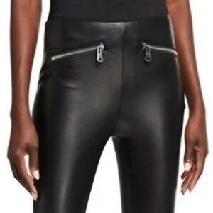 Cinq a Sept black leather pants
